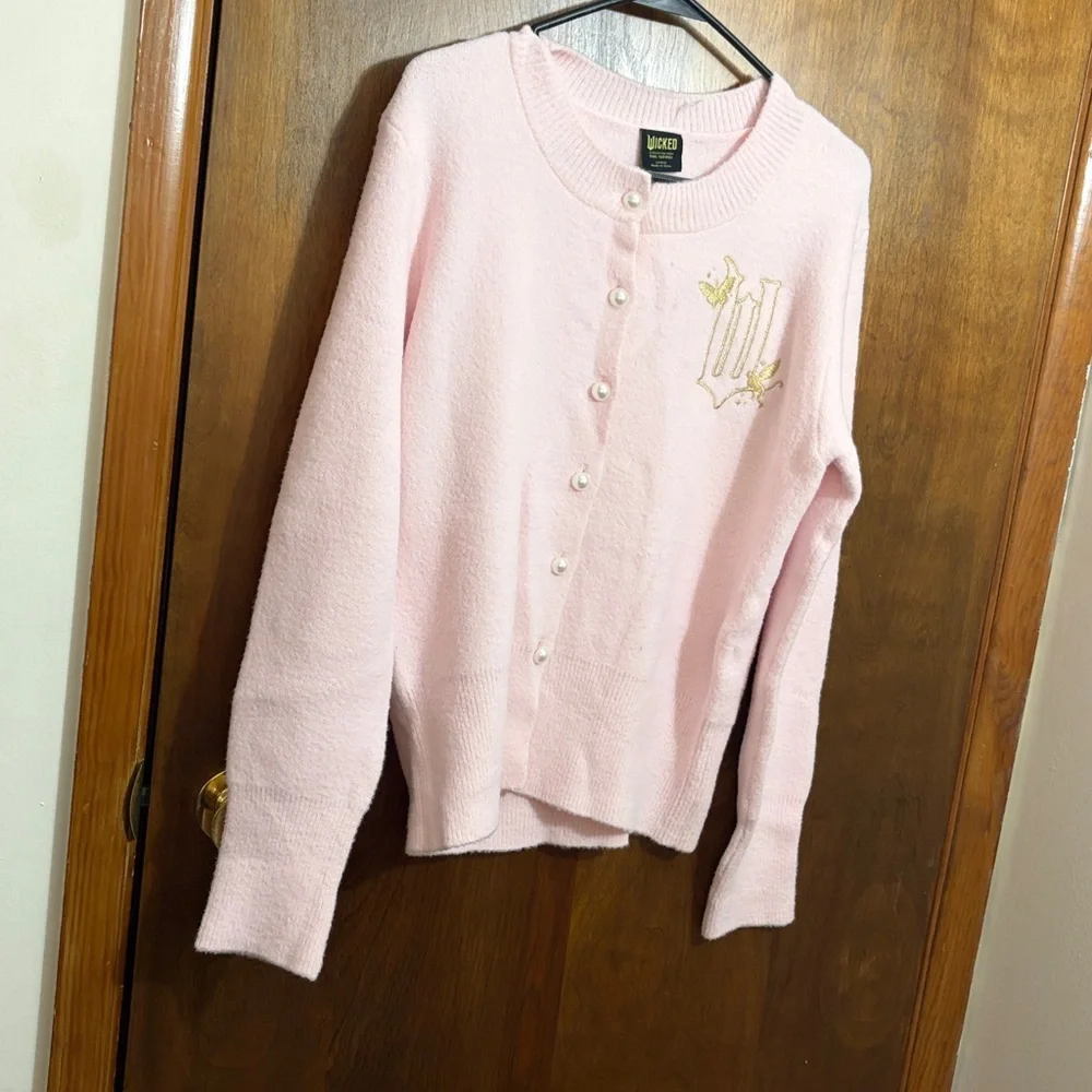 Wicked movie Glinda-themed pink cardigan - Picture 1 of 5
